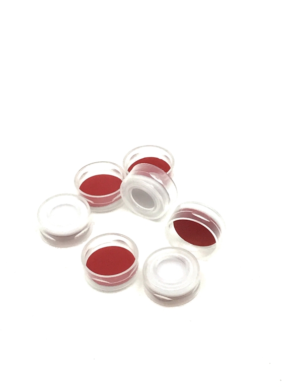 Standard Opening, Open Top Snap Cap Seal Closures(ND11) with Red PTFE/White Silicone Septa 1mm Thick
