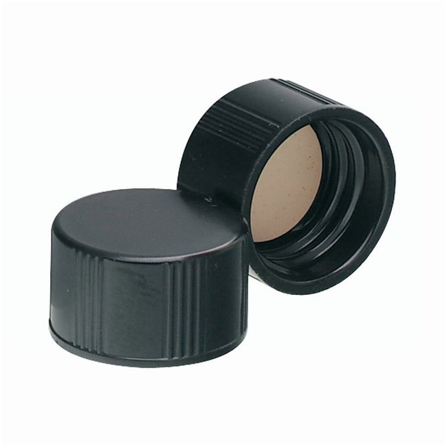 Black Phenolic Caps With PTFE-Faced Rubber Liner for Dram Vials, GPI 20-400