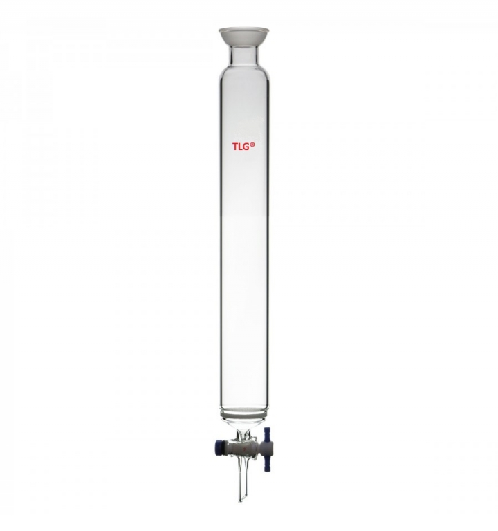 Chromatography Column, With Fritted Disc, Spherical Joints, 35/20 joint, PTFE Stopcock bore 2mm, Column O.D 32mm, Column I.D. 26mm, Effective length 10inch/254mm