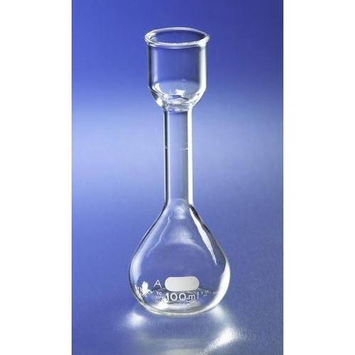 Kohlrausch Volumetric Flask, Class A, capacity : 500 ml, Tolerance : ±0.20, Height : 264 mm, Rubber Stopper No. 9