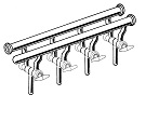 Manifold, Double, Hollow Glass Stopcocks, Spherical Joints, Nuber of Ports 4