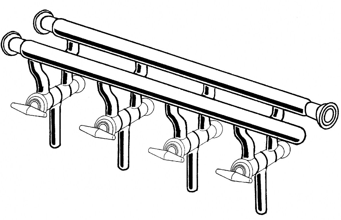 Manifold, With # 15 O-Ring Joints, Vacuum/gas manifold