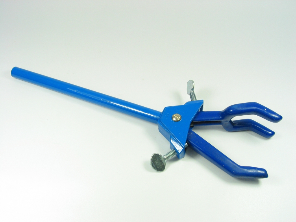Three Finger Double Adjust Clamp, Small, Chrome Plated, Size 0-30mm, Shaft Length 5 in
