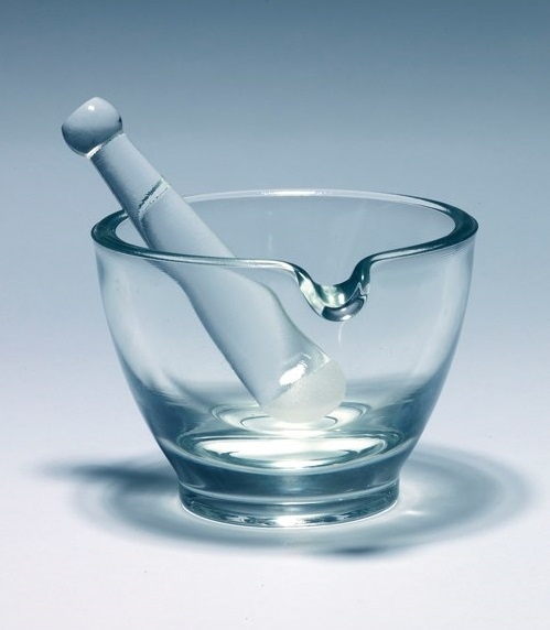 Mortar and Pestle, Clear Glass, 2oz