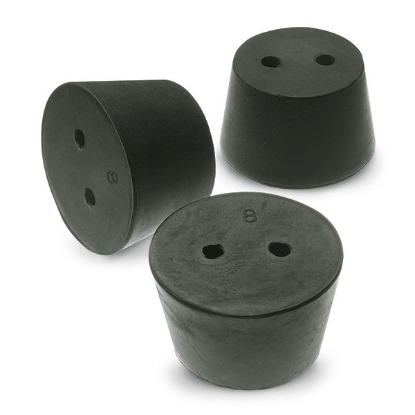Rubber Stopper, Size 13, with 2 Holes