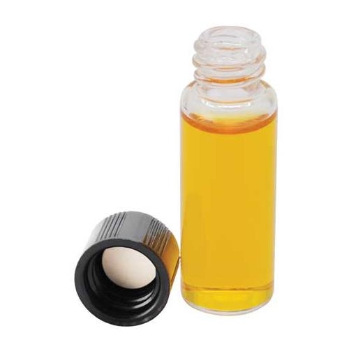 Clear Glass Sample Vials with Polyvinyl Faced Pulp Lined Phenolic Screw Caps, 3 dr. (11.1 ML)