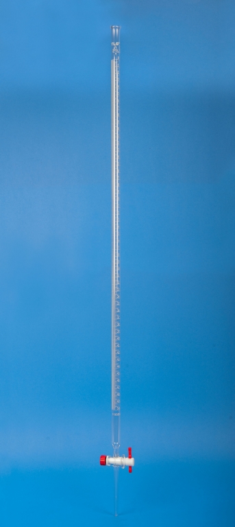 Burette With Straight Bore PTFE Key Stopcock, Batch Certified, Class A