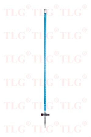 Burette avec robinet d'arrêt à clé en PTFE à alésage droit, numéroté individuellement, classe A