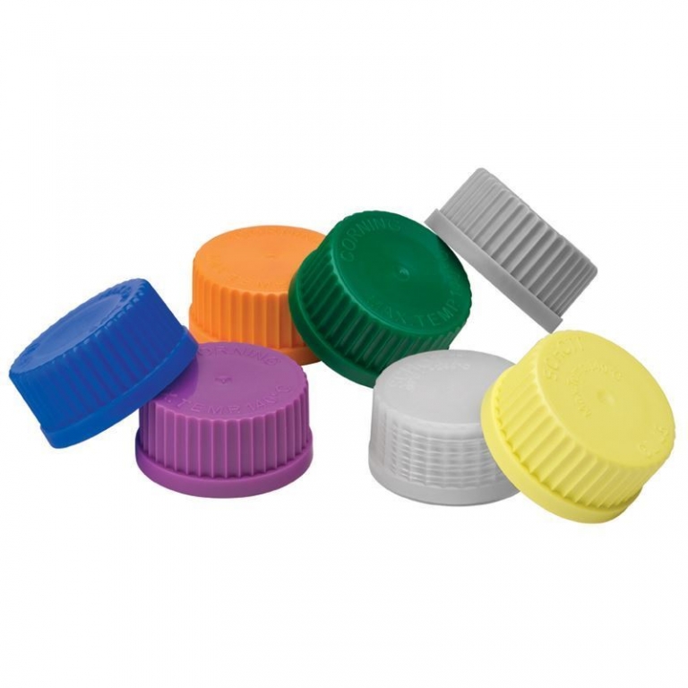 Capuchons, solides, filetages GL-45, capuchons de couleur en polypropylène