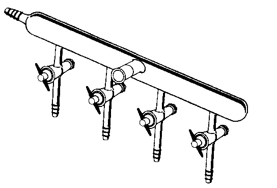 Manifold, Nitrogen/Argon Line, Teflon®, Left Hose Connection