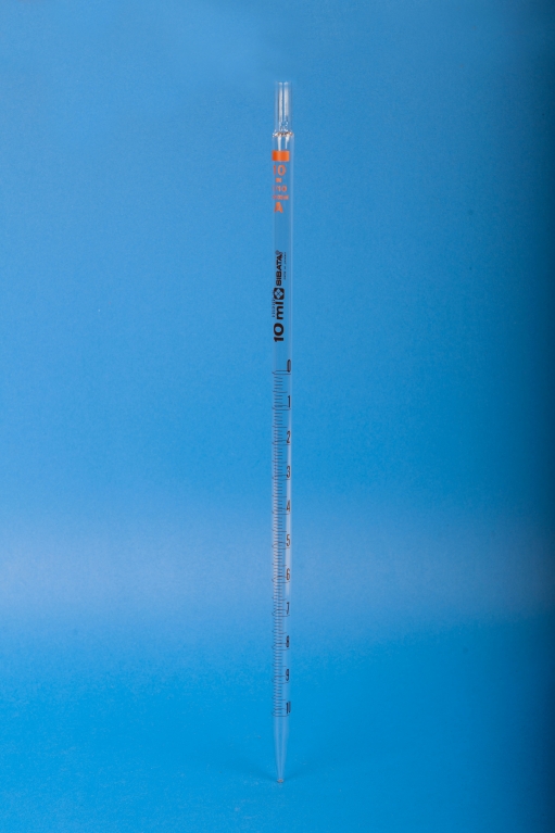 Pipette, mesure (Mohr) classe A, code couleur, avec marquages ​​colorés, à livrer