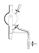 Tête de distillation de solvant, avec robinet d'arrêt en Téflon®