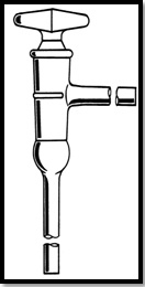 Robinet d'arrêt, Verre, Bouchon creux, 90°, Vide poussé