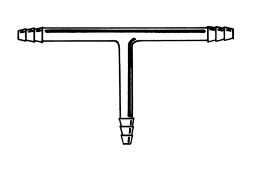 Tube, connexion, forme en T