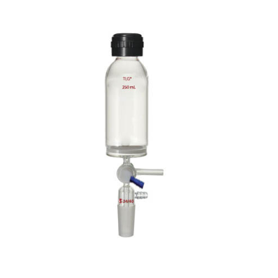 Vessel, With Lower Joint And T-Bore PTFE Plug, Capacity 50mL, Porosity Medium, GL Thread 25