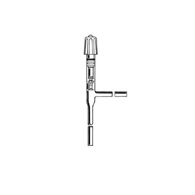 Valve, High Vacuum, Teflon® Protected, 90° T- Metering, 0-8mm