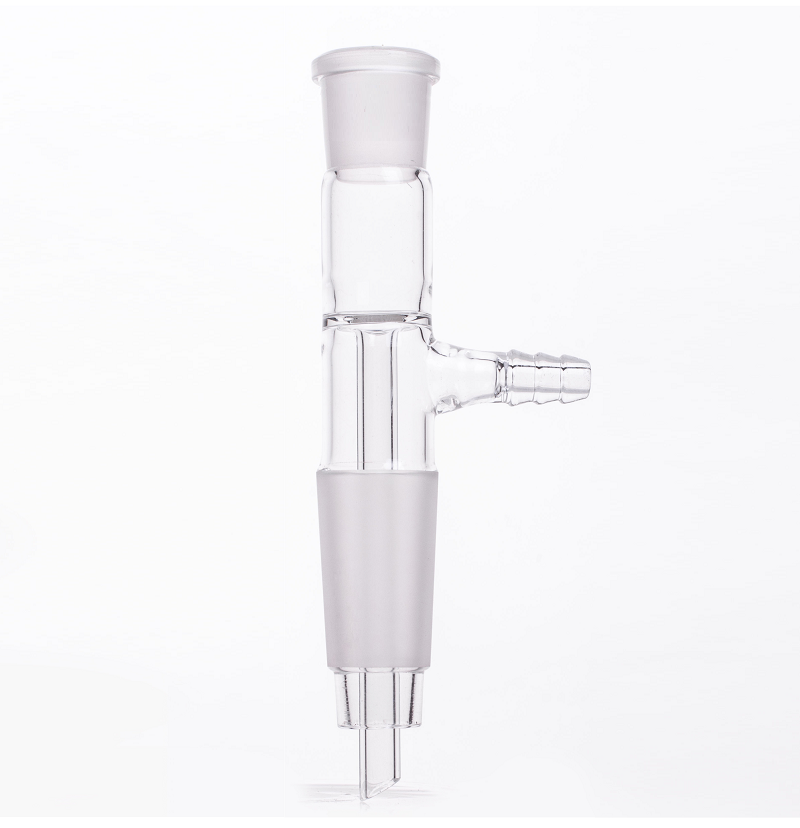 Adaptateur, entrée avec raccord de tuyau, droit, douille 24/40 et joints coniques 24/40, tuyau 10 mm