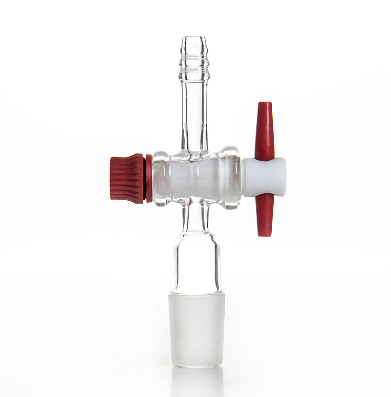 Adapter, Flow Control (Straight), PTFE Stopcock bore 2mm, Inner Joint (Cone Joint), 19/22 joint