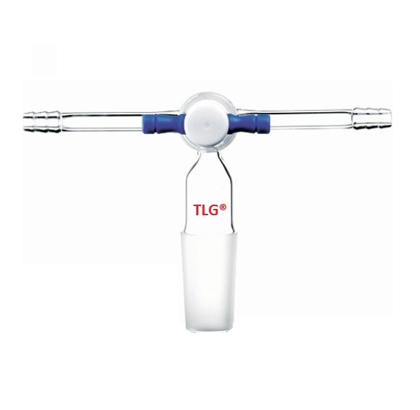 Adaptateur, rinçage (horizontal), joint conique, robinet en Téflon®, joint 19/22