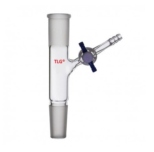Adapter, Connecting, With sidearm having PTFE stopcock, 19/22 joint