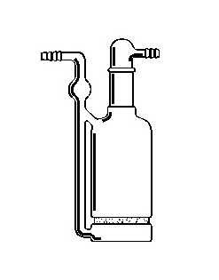 Bouteille, lavage de gaz, disque fritté