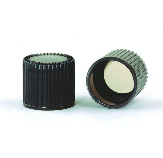 Bouchons phénoliques noirs à vis avec revêtement en caoutchouc blanc cimenté à face en PTFE, GPI 13-415