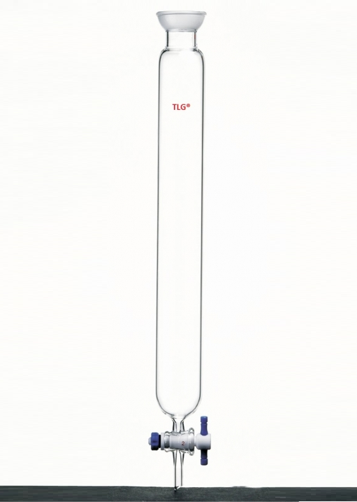 Colonne de chromatographie, joints sphériques, robinet d'arrêt en Téflon®