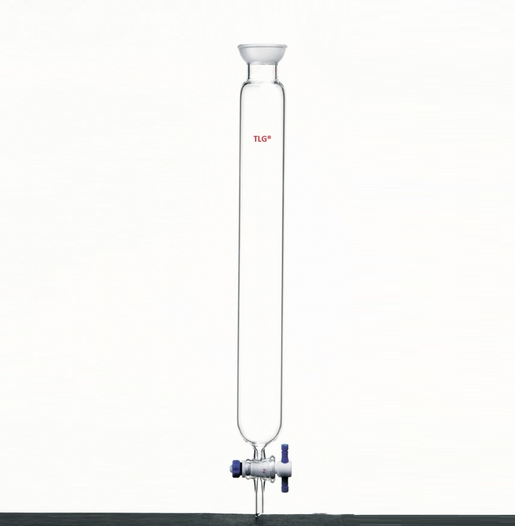 Chromatography Column, Spherical Joints, 35/20 joint, PTFE Stopcock bore 2mm, Column O.D 32mm, Column I.D. 26mm, Effective length 12inch/305mm