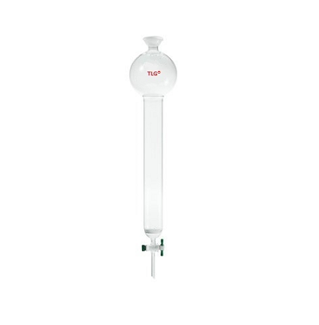 Chromatography Column, With Reservoir, Fritted Disc, with 35/20 spherical joint, PTFE Stopcock bore 4mm, Column O.D 80mm, Column I.D. 73mm, Effective length 24inch/610mm, Capacity 1000mL