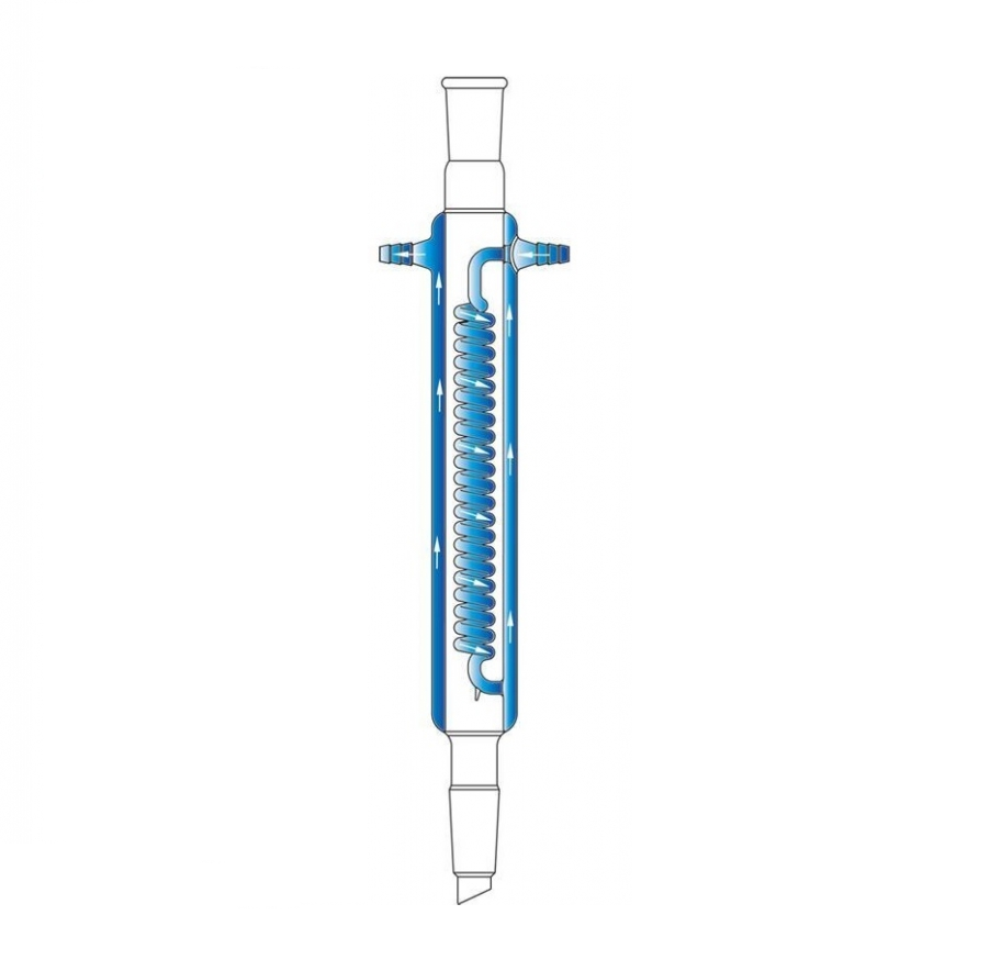 Condenser, Reflux, Jacketed Coil, 390mm, 24/40 Joint, 250mm Jacket Length, Hose Connection 10mm