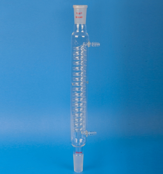 Condenser, Coiled, Jacket Length 200mm, joint 19/22, Hose O.D. 8mm