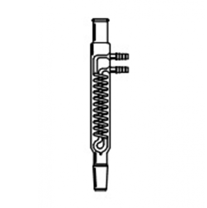 Condenser, Reflux, Large Cooling Capacity, 24/40 joint, coil length 125mm, Hose connection 10mm