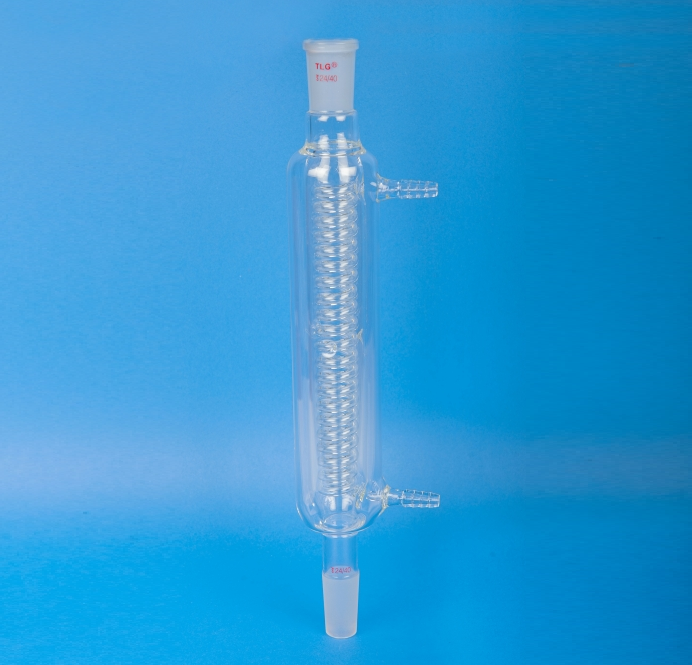 Condenser, Internal Coil, Jacketed, double cooling capacity, Jacket height 500mm, joint 24/40, Hose Connection 10mm