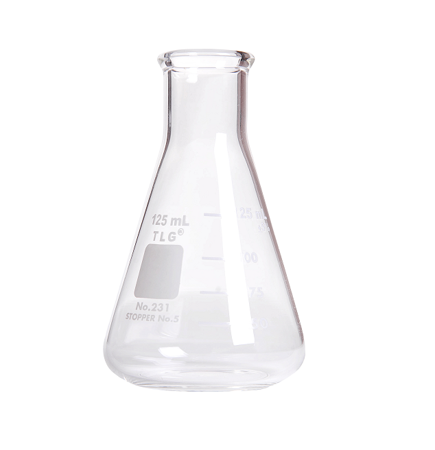 Erlenmeyer Flask, Narrow Neck With Graduation, Capacity 4000mL, Rubber Stopper 10