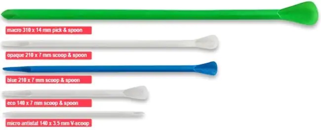 Spatule standard jetable avec cuillère et cuillère 210 mm, couleur bleue