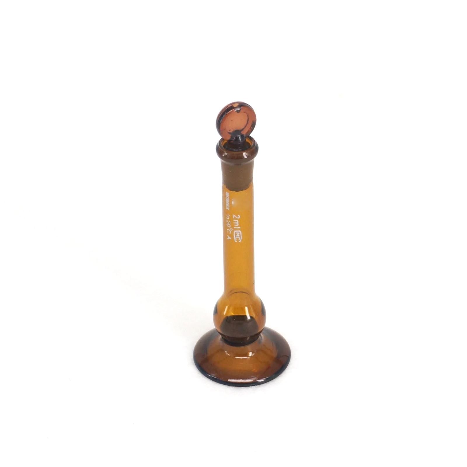 Volumetric Flask, Amber Class A, Micro Scale, With Glass Stoppers, As Per USP Standards