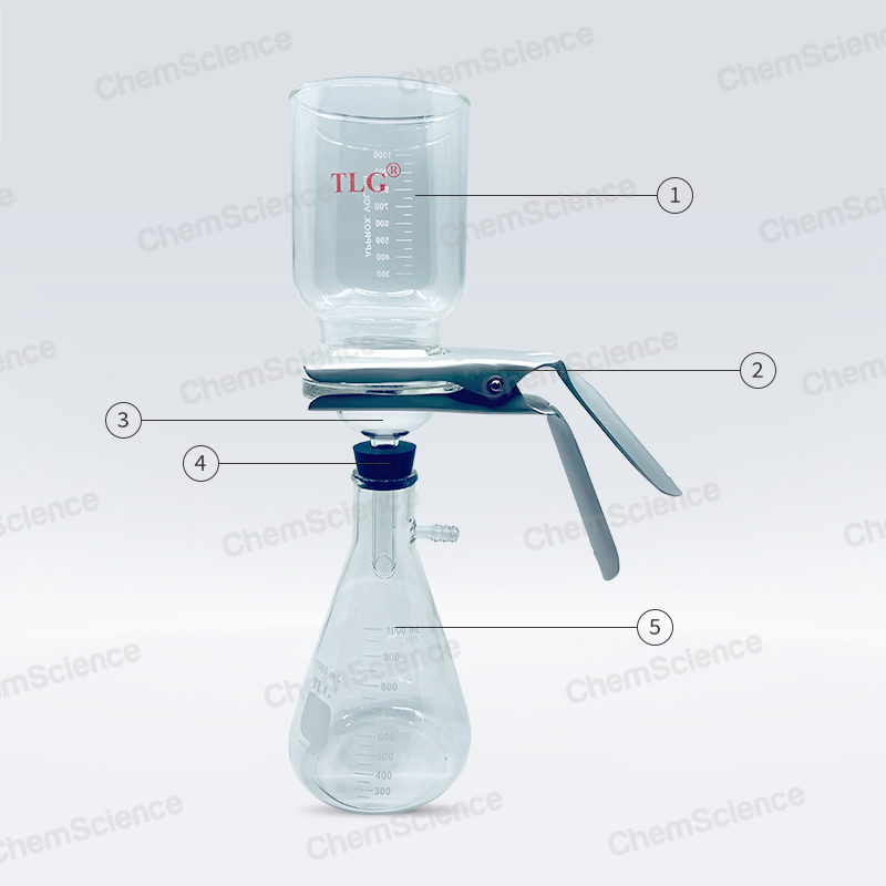 Appareil de microfiltration Duraware, base de support en verre de 90 mm avec bouchon en silicone