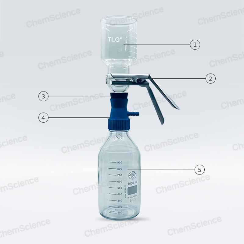 Microfiltration Duraware avec support en verre fritté pour s'adapter à la bouteille GL 45 Glass Media