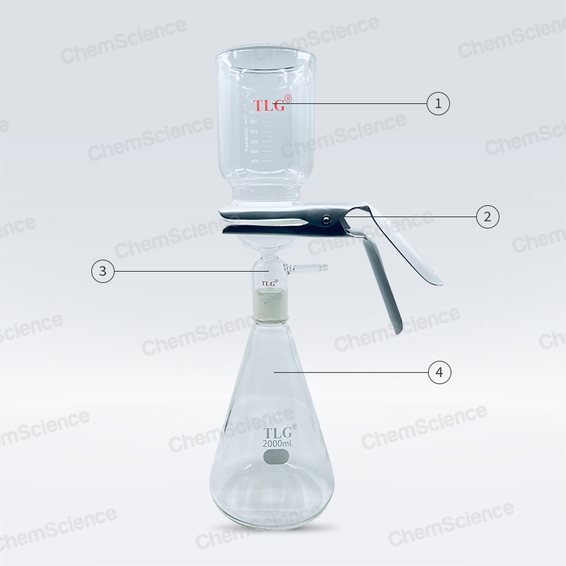 Appareil de microfiltration, 90 mm, avec base de support en verre fritt, joint 40/35