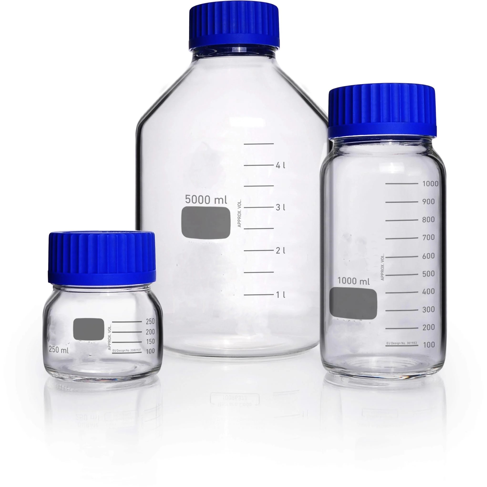 GL80 Clear Wide Mouth Media Bottles with Caps