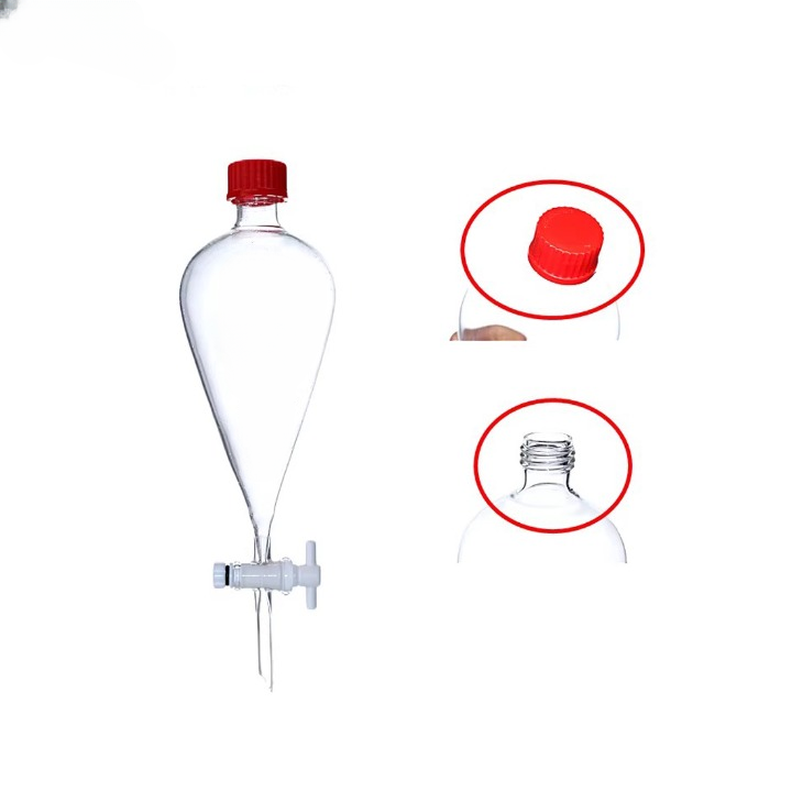 Entonnoir séparateur AVEC FILETAGE ET BOUCHONS