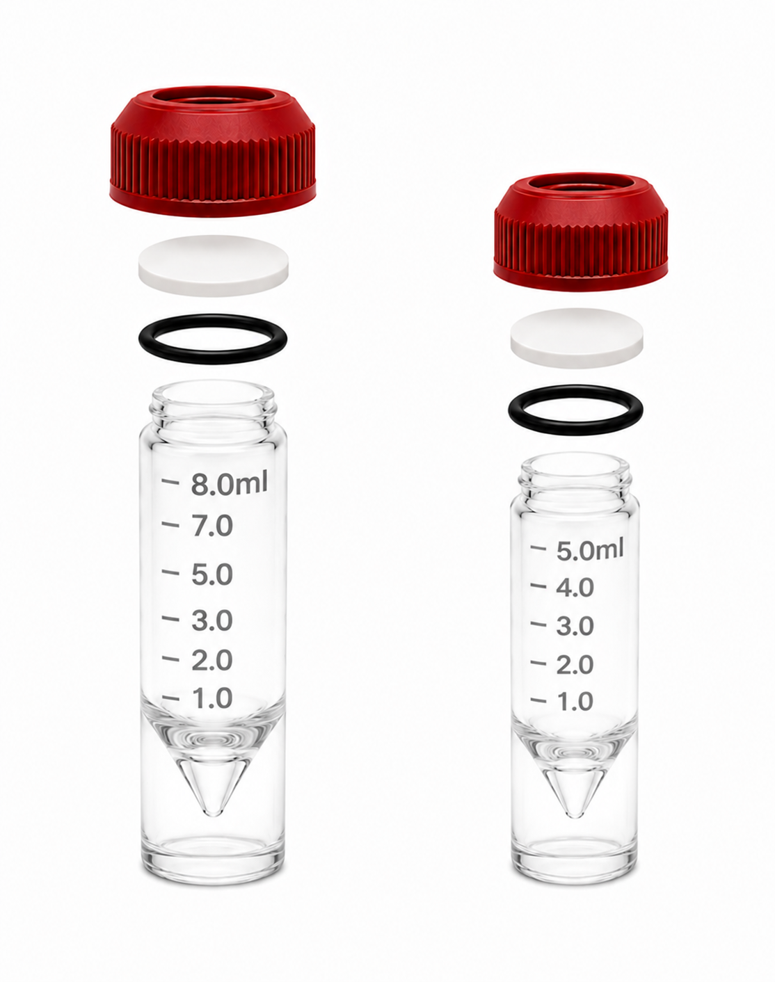 Vial, Conical Reaction, Heavy Wall. Graduated
