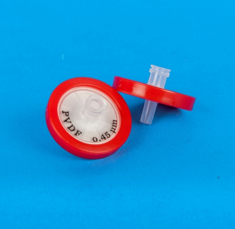 Filtre seringue, fluorure de polyvinylidène, PVDF (hydrophile), pores 0,45 µm, diamètre 25 mm