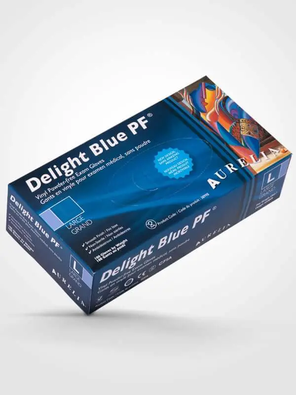 AURELIA® Delight® Blue PF Vinyl Gloves