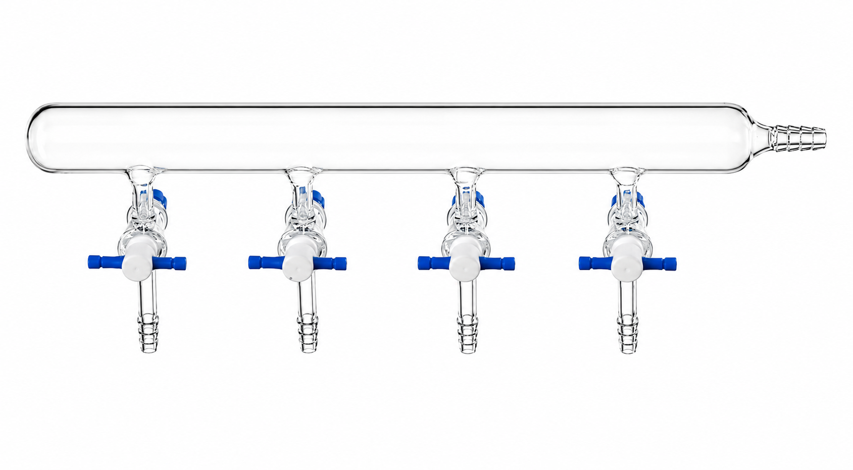 Vacuum Manifold, Teflon® Stopcocks, Hose Connection At Right Side, Number of Ports 6, Stopcock Bore 2mm