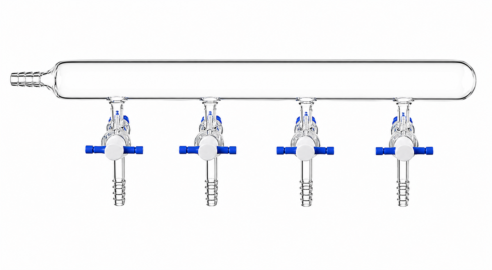Vacuum Manifold, Teflon® Stopcocks, Hose Connection At Left Side, Number of Ports 6, Stopcock Bore 4mm