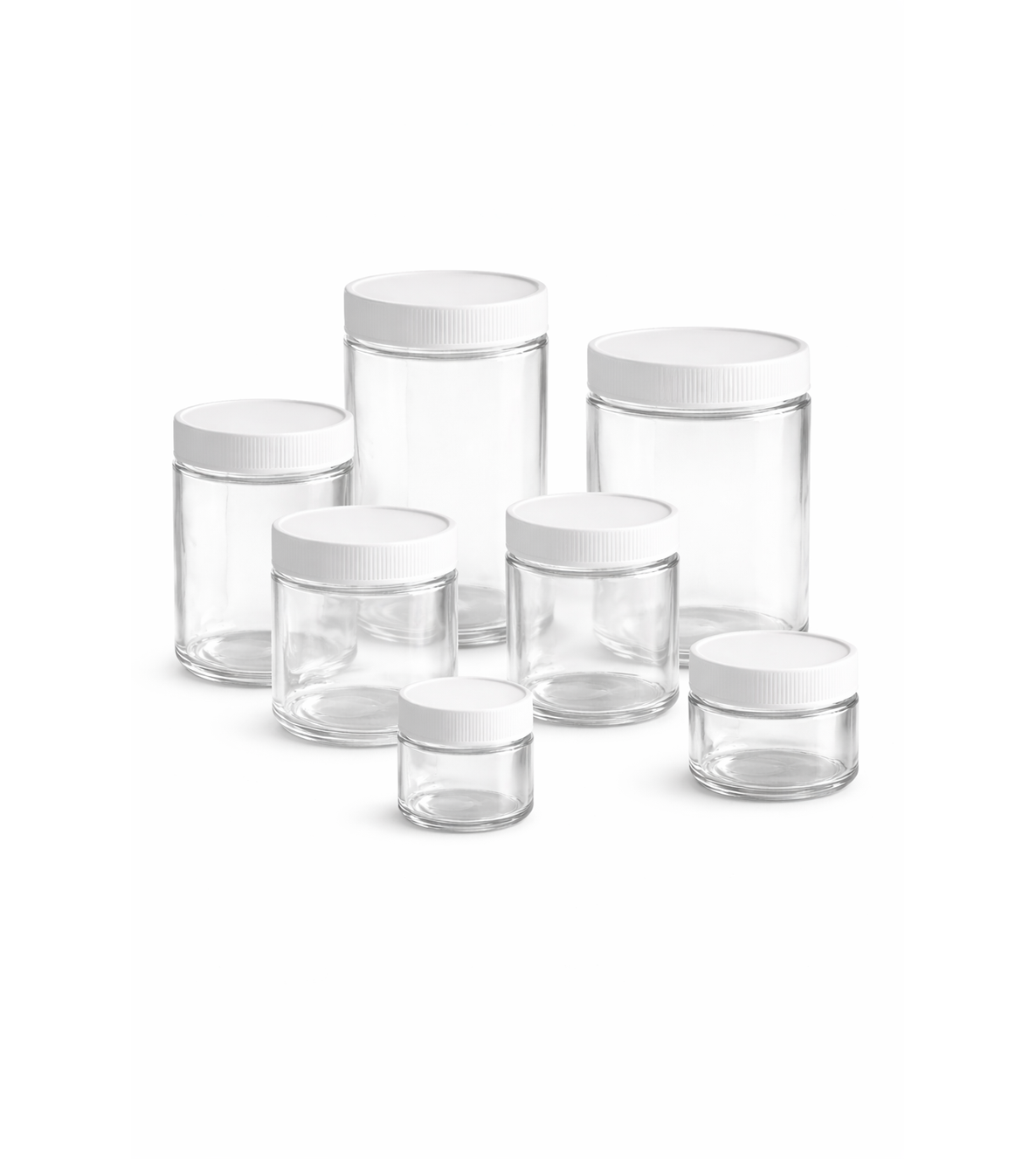 Clear Wide Mouth Straight Sided Glass Jars