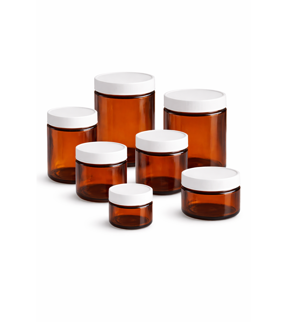 Amber Wide Mouth Straight Sided Glass Jars