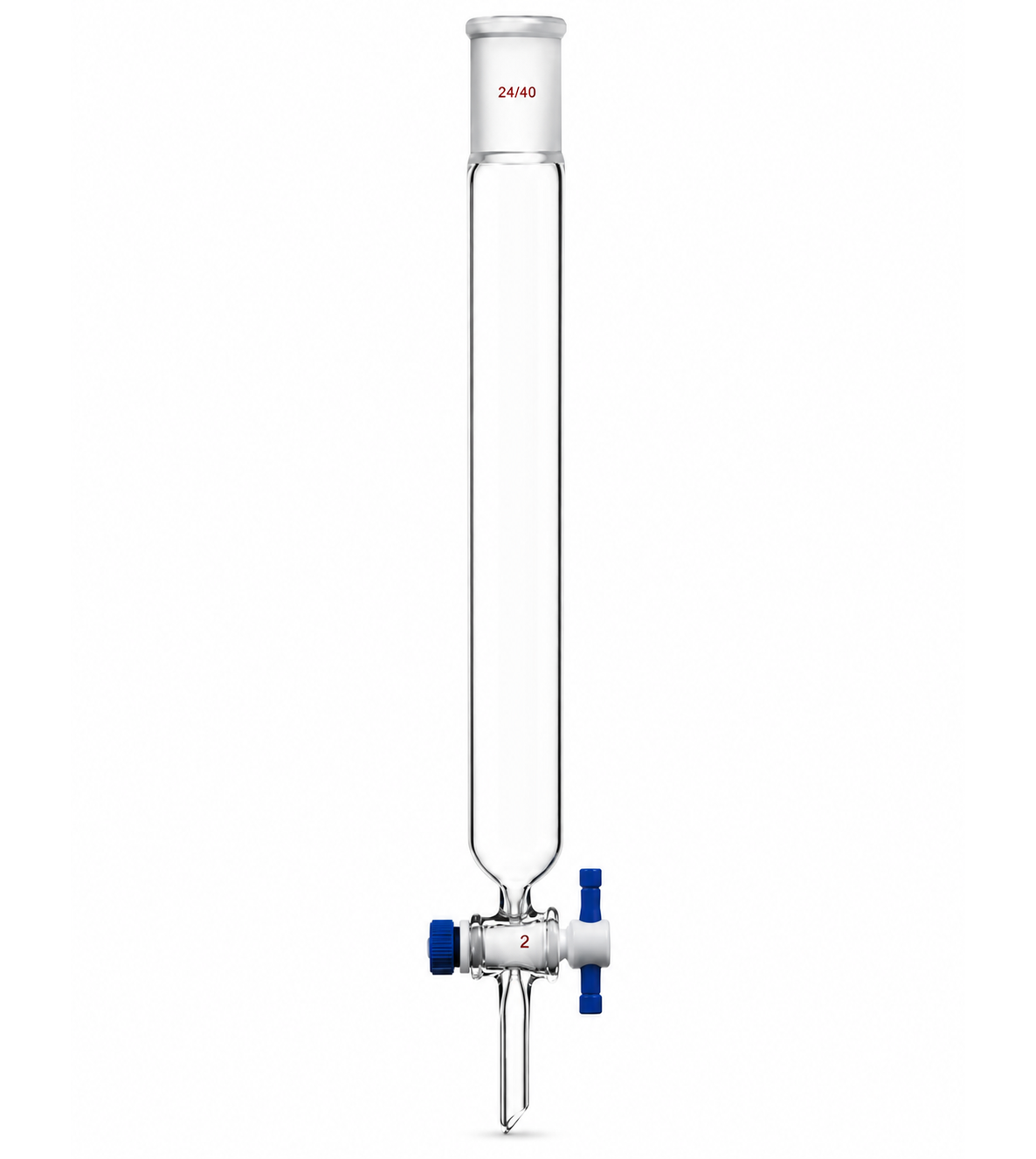 Colonne de chromatographie, joint conique standard, robinet d'arrêt en Téflon®