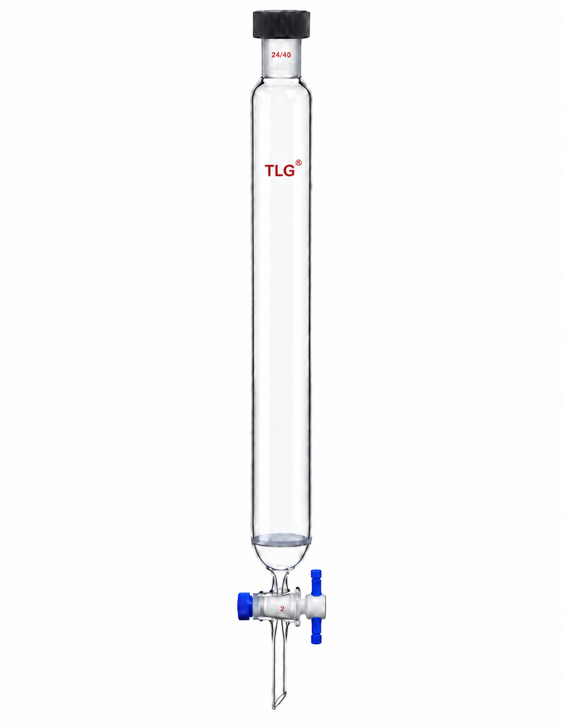 Chromatographie, colonne, joint Rodaviss, robinet d'arrêt en Téflon®, disque fritté